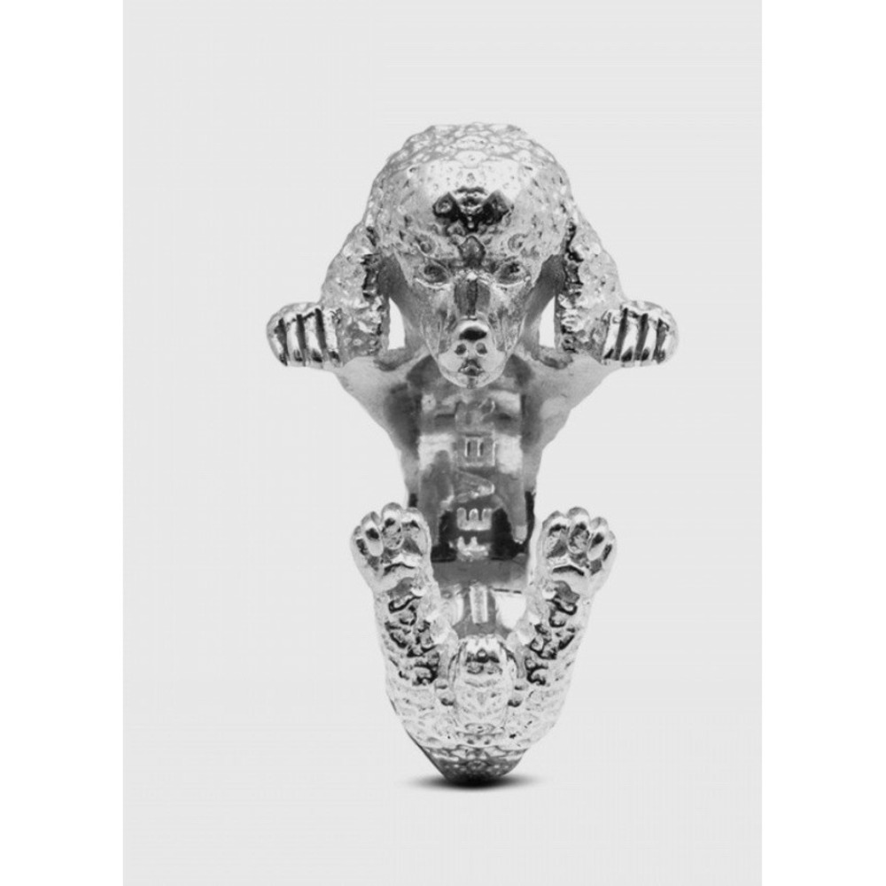 New Chunky Nove25 Dog Fever Ring Poodle Silver 925 Rare